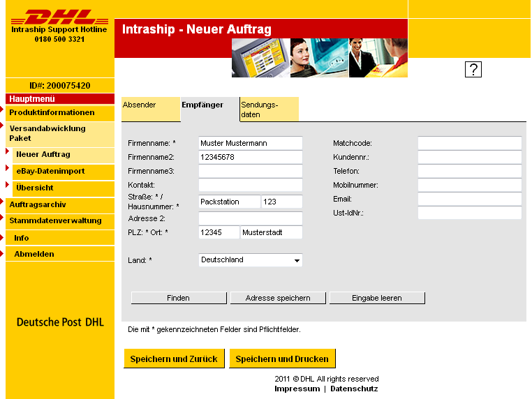 DHL Intraship Problembehebung: manueller Versand an Packstation